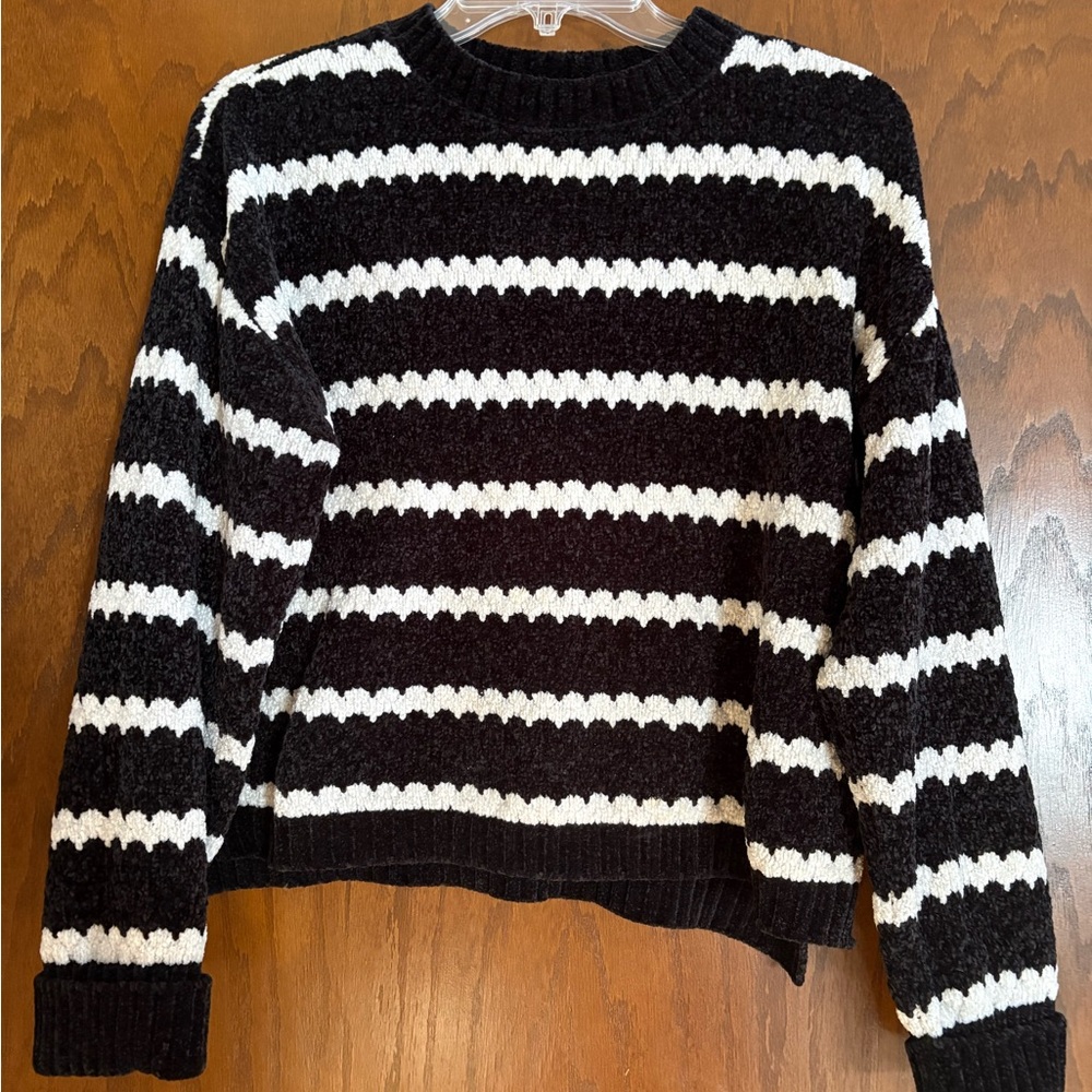 Classic Black and White Striped Women's Sweater
